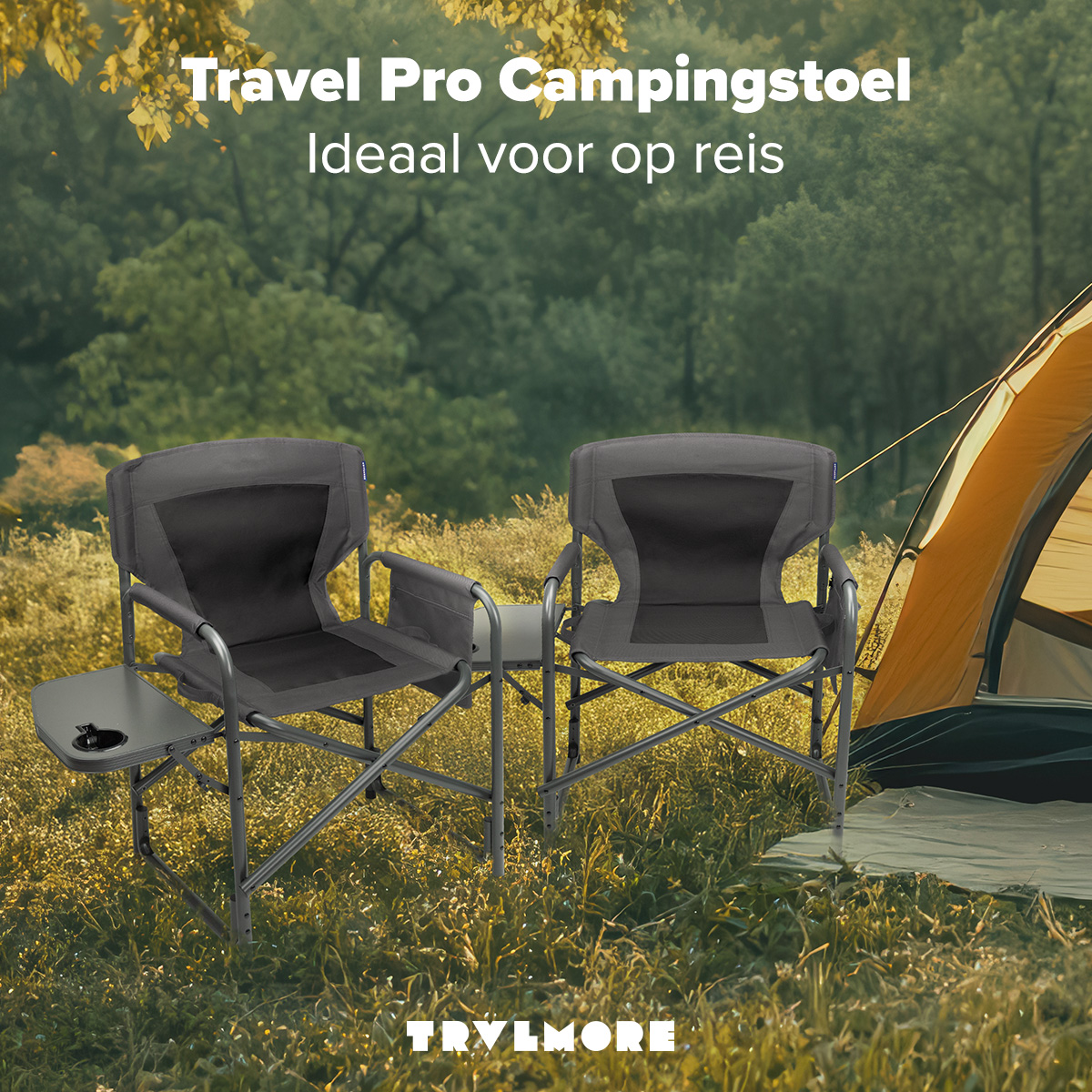 TRVLMORE set van 2 lichtgewicht vouwstoelen - Grey