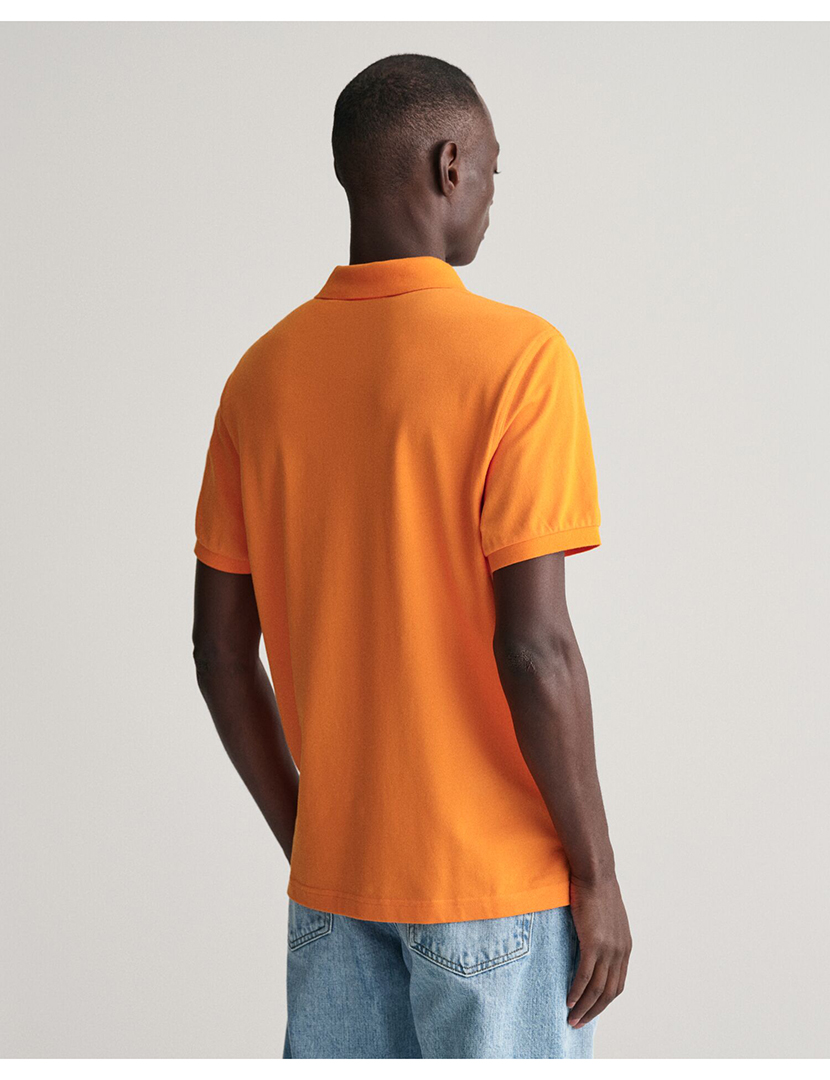Short Sleeve Regular Shield Pique Polo Orange
