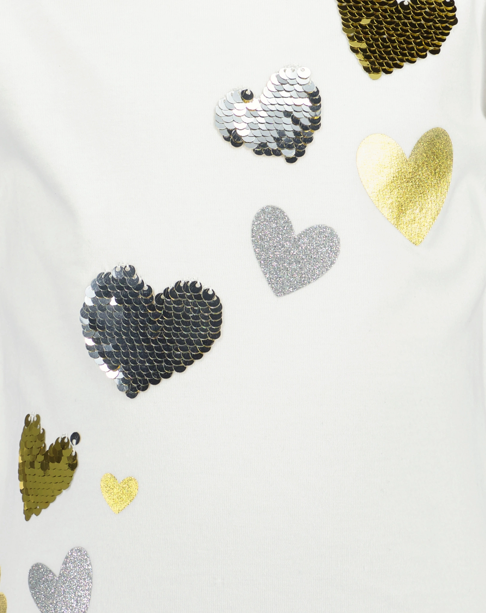 Langarmshirt GOLDHERZEN in weiß