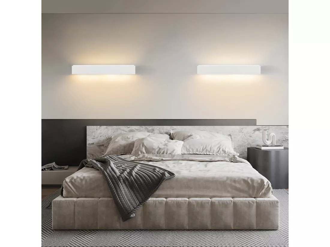NETTLIFE Applique murale d'intérieur en plâtre blanc G9 moderne pour couloir, escalier, haut et bas
