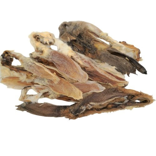 Petisco de orelha de coelho com pelo, sabor coelho