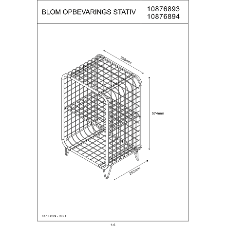 Blom opbevaringsstativ - lyserød