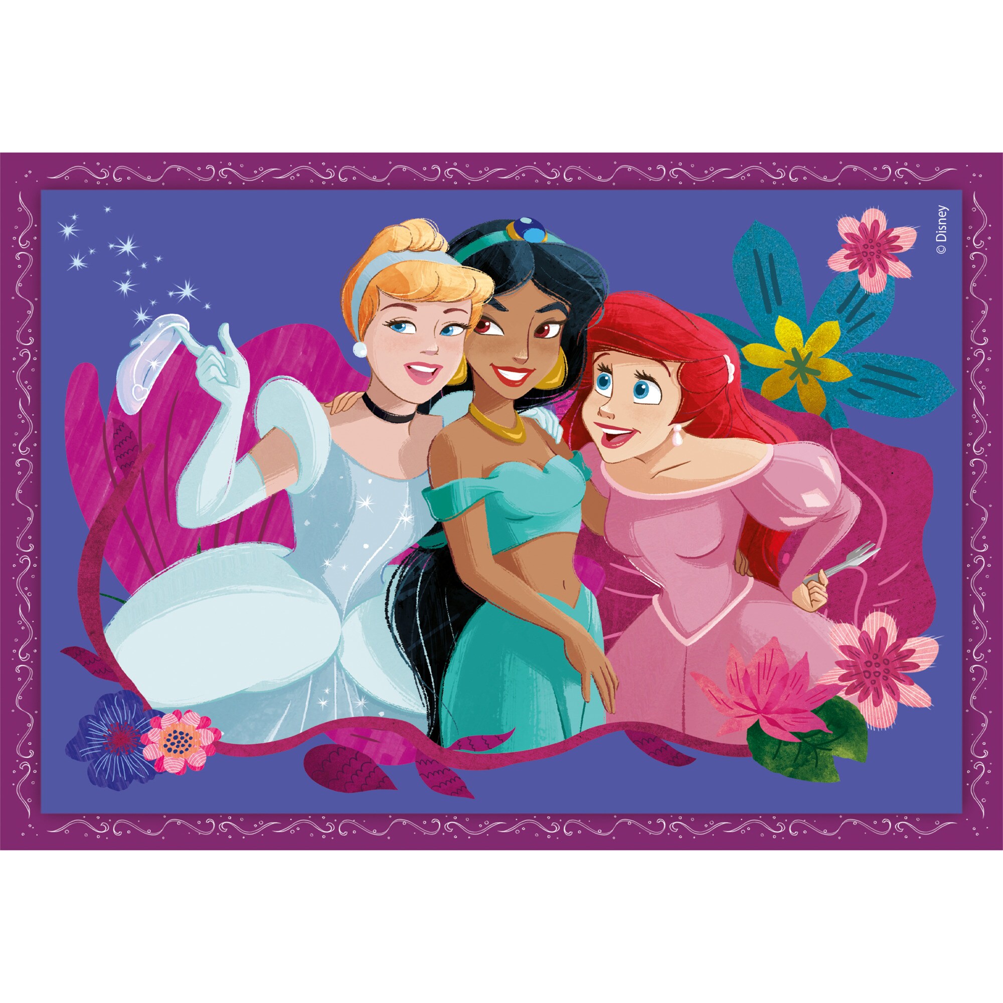 Clementoni Puzzle Supercolor 4 in 1 - Disney Princess