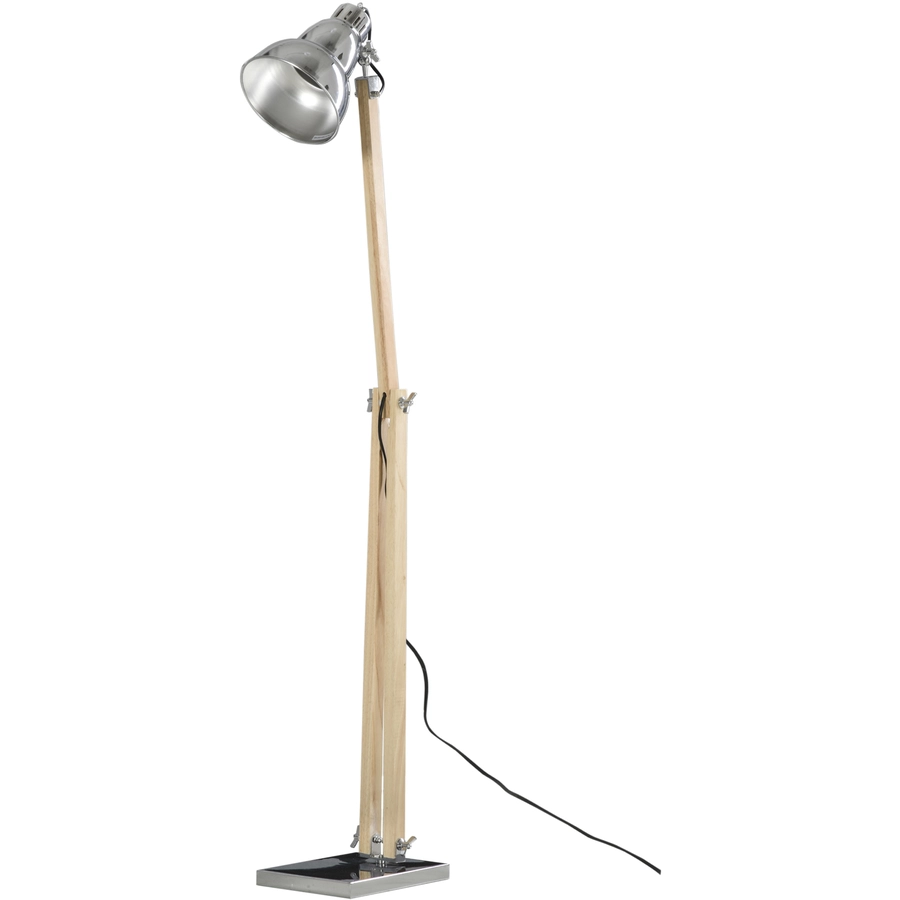 HOMCOM Stehlampe mit verstellbarem Schirm natur, silber