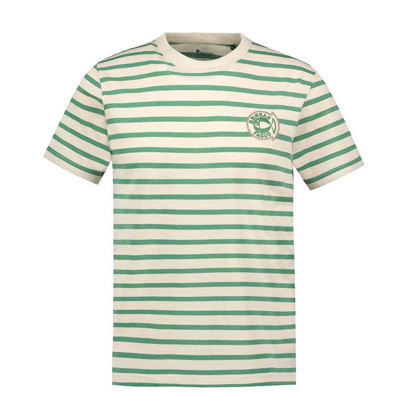 Tee Shirt Manches Courtes Homme Sensas Faguo Lugny - Ecru/Vert