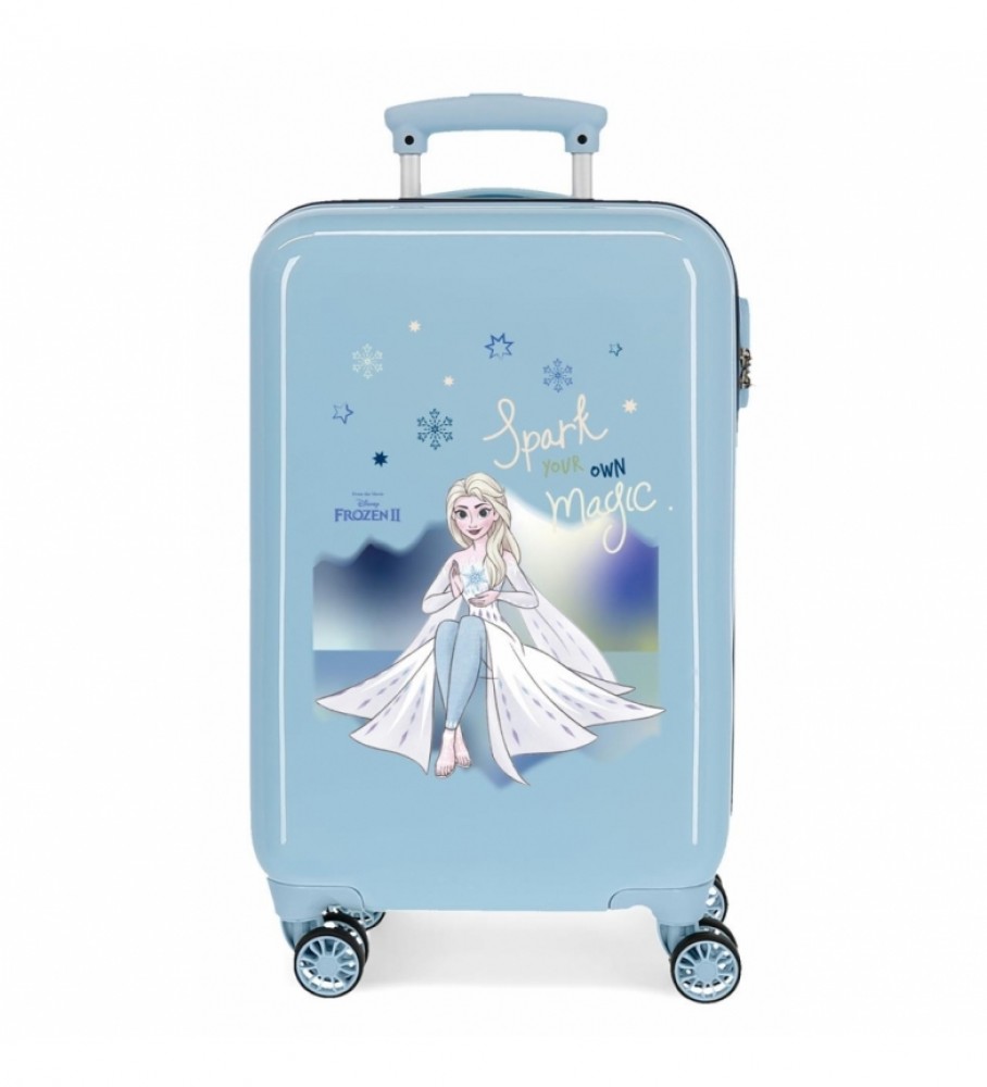 Mala de cabine rígida Joumma Bags Frozen Spark your own magic, azul celeste - 34x55x20cm -