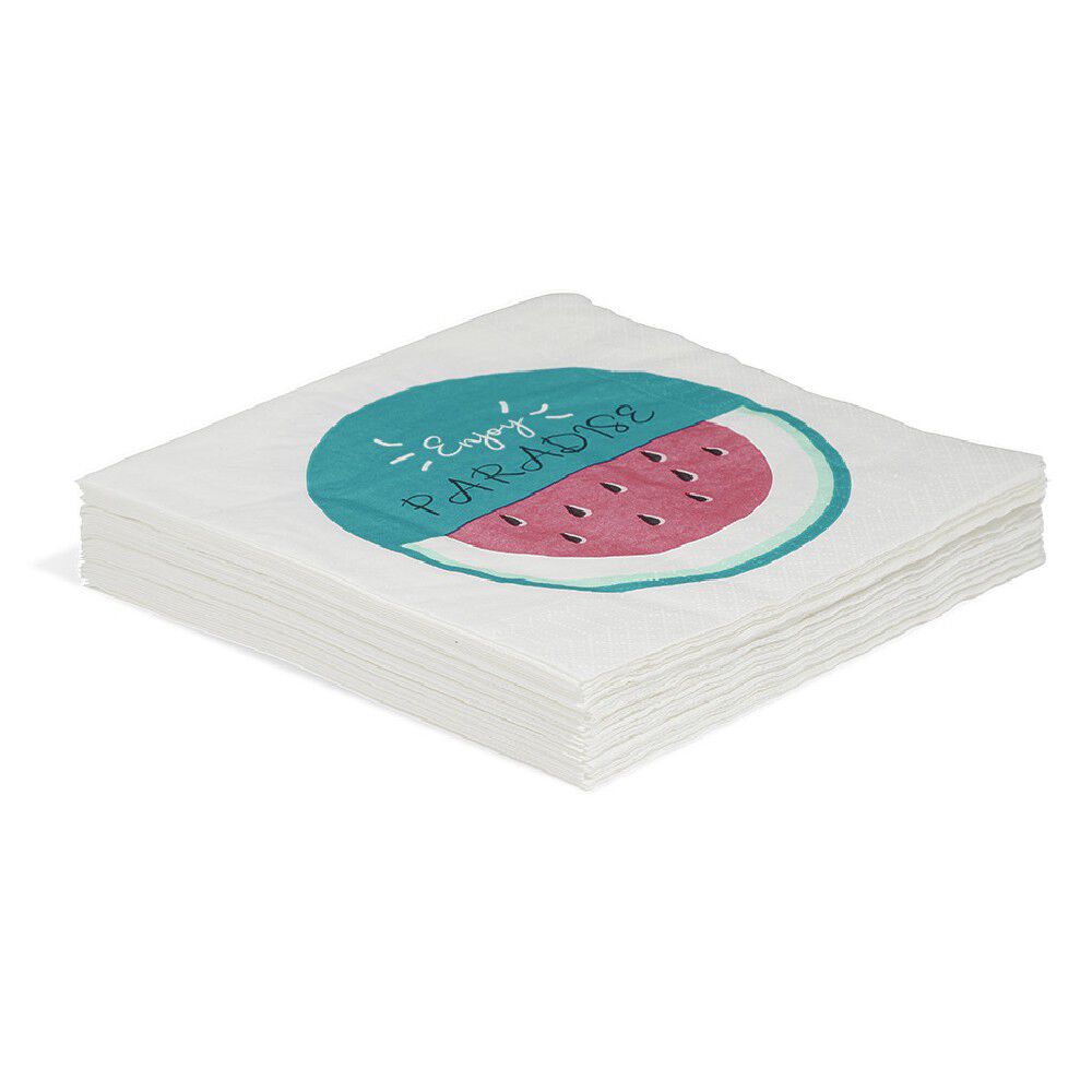 Serviette en papier exotique motif pastèque x20