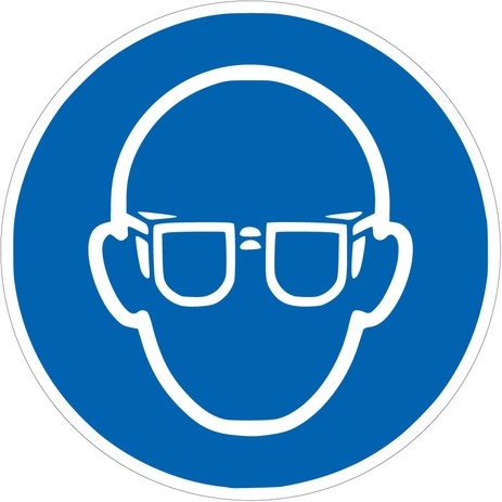 Panneau ISO 7010 lunettes protection obligatoires M004