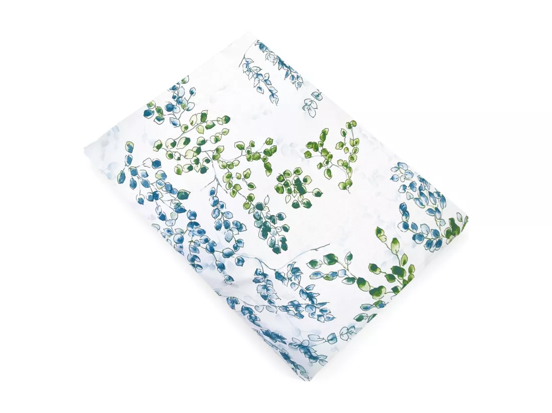 Drap plat 180x290 cm satin de coton ANGÈLE vert tilleul