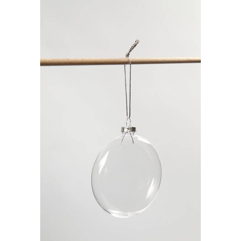 Glas Weihnachtsanhänger flach, farblos