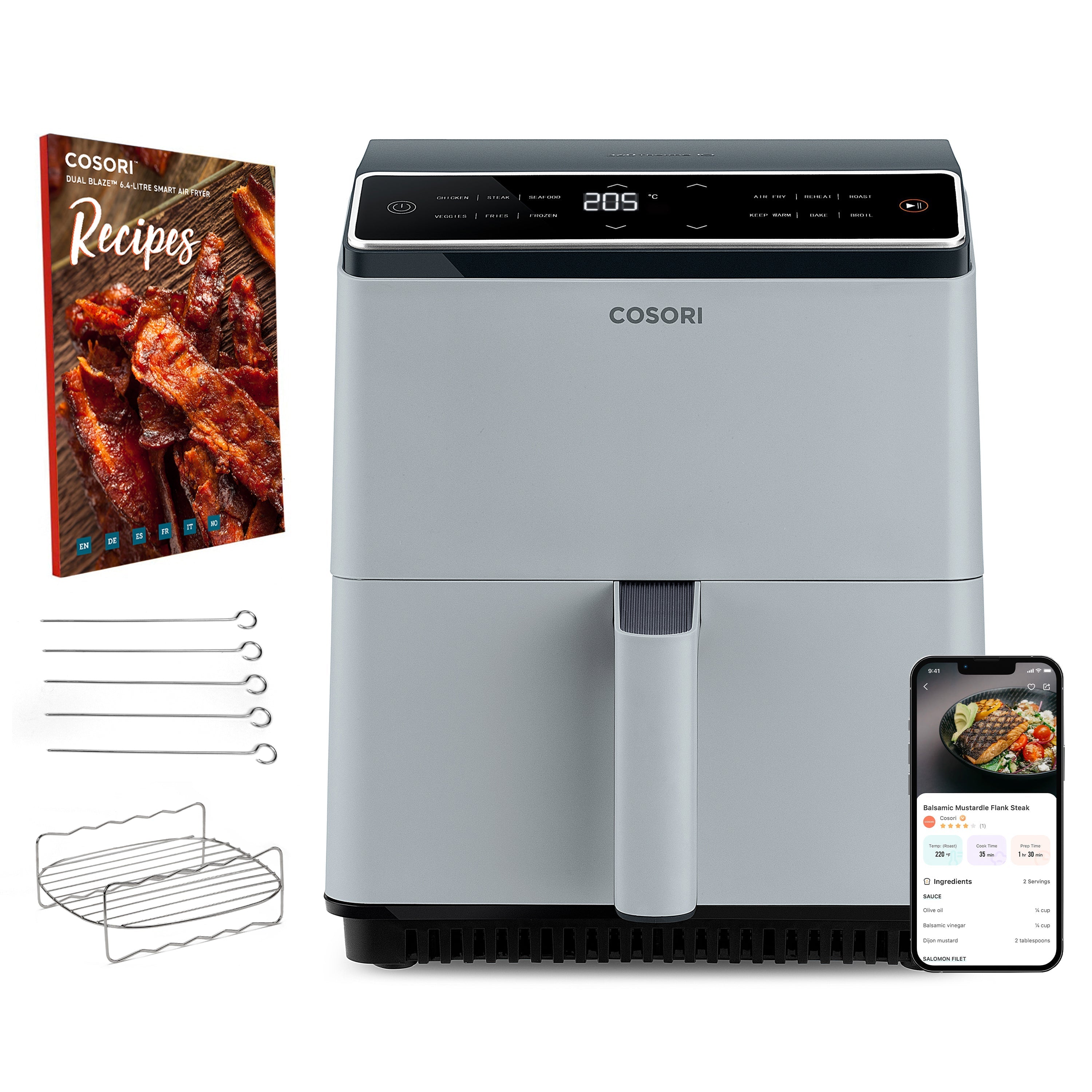 Cosori 6.4-Liter Smart Heißluftfritteuse Dual Blaze, Reatil Exclusive