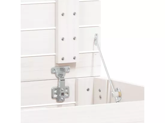 Panier à linge blanc 88,5x44x66 bois massif de pin