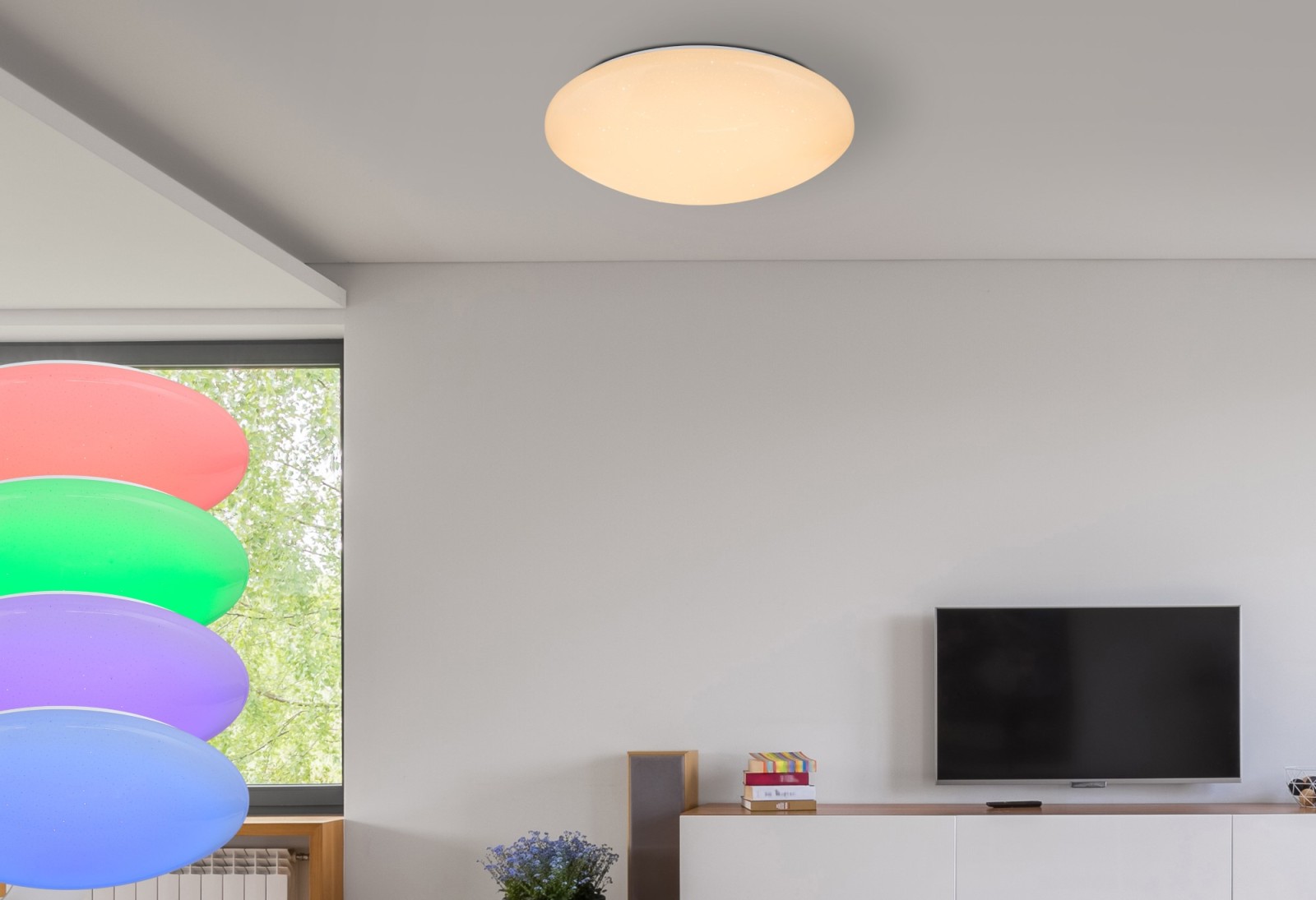 LED-RGB-Deckenleuchte - weiß - mit Fernbedienung - Ø 50 cm