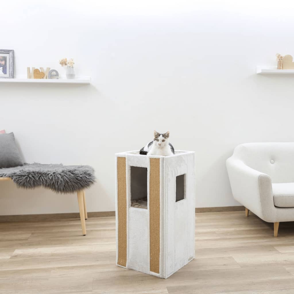 Poste arranhador para gatos em formato de cubo