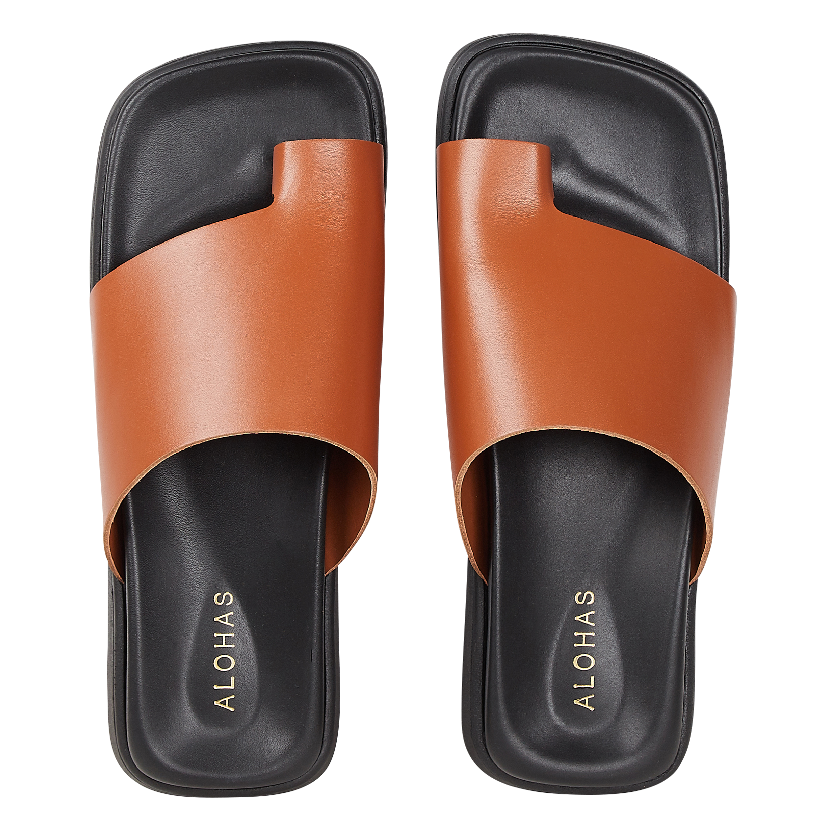 TOE RING FLOP - Sandales plates| Marron