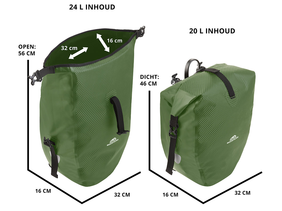Dutch Mountains 24 liter enkele fietstas - Green