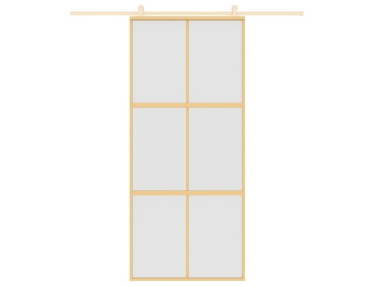 VIDAXL - Porte verre Porte coulissante doré 90x205 cm verre esg dépoli et alumini...