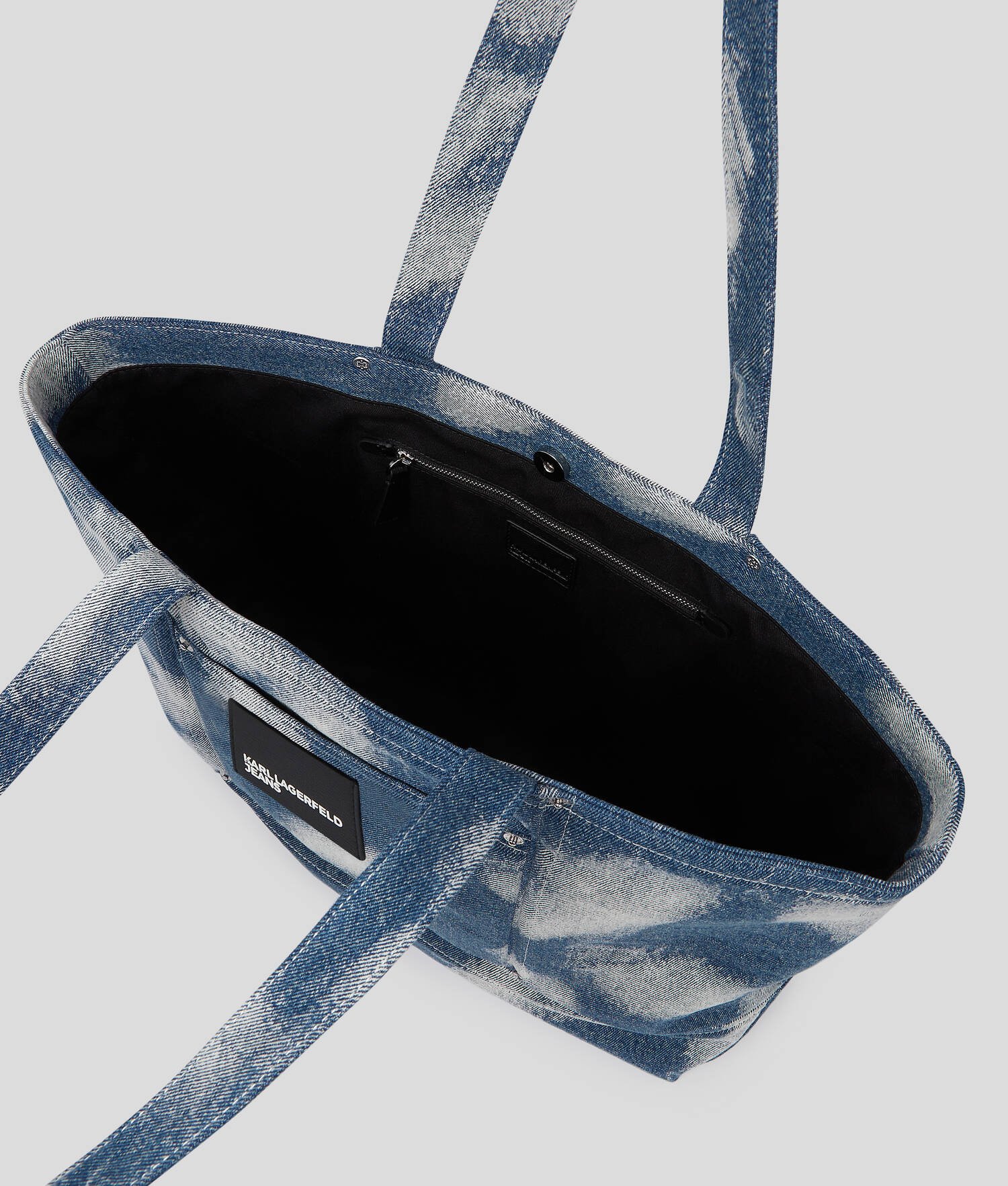 CABAS EN DENIM DÉLAVÉ - Denim blanchi