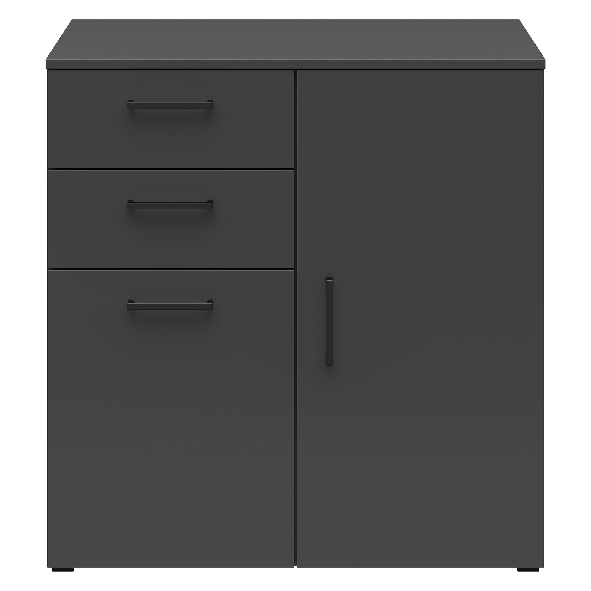 Kommode - anthrazit - 2 Türen - 2 Schubkästen - XL-Tiefe - 80 cm breit