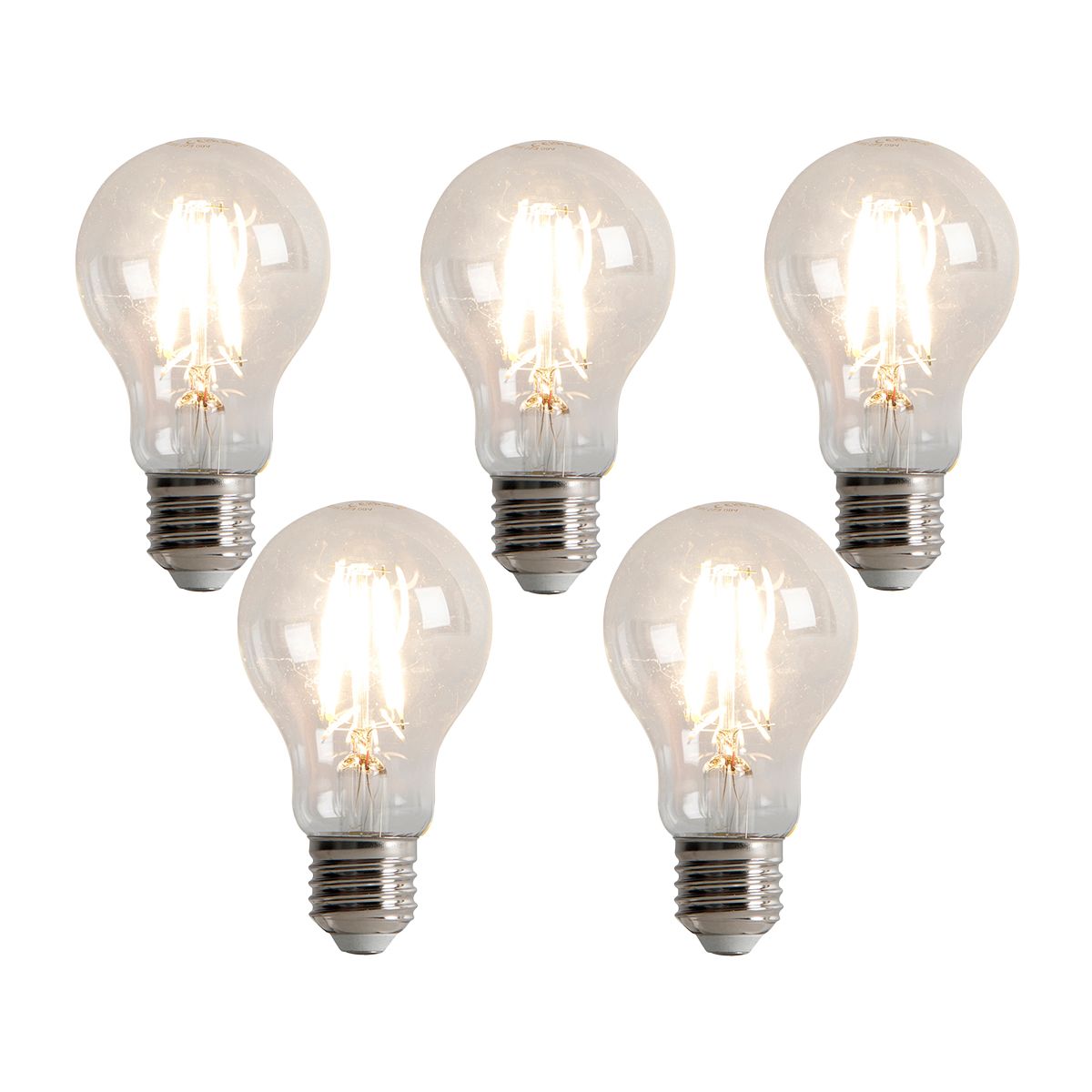 Set van 5 E27 3-staps dimbare LED lamp A60 5W 500 lm 2700K