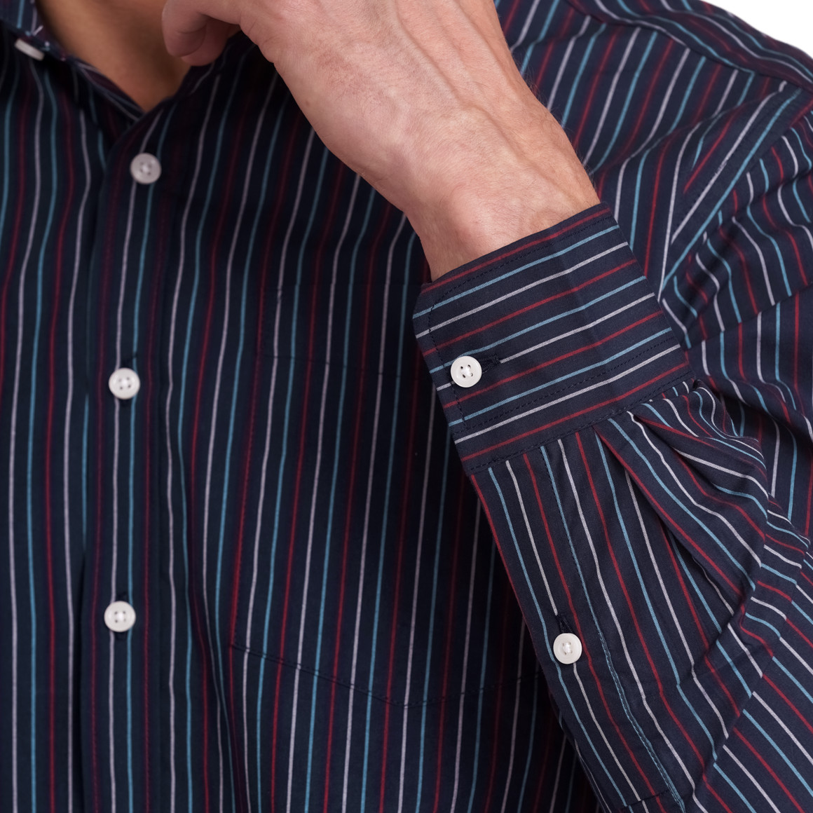 VanVaan Herren Hemd mit Streifen dunkelblau / rot / blau