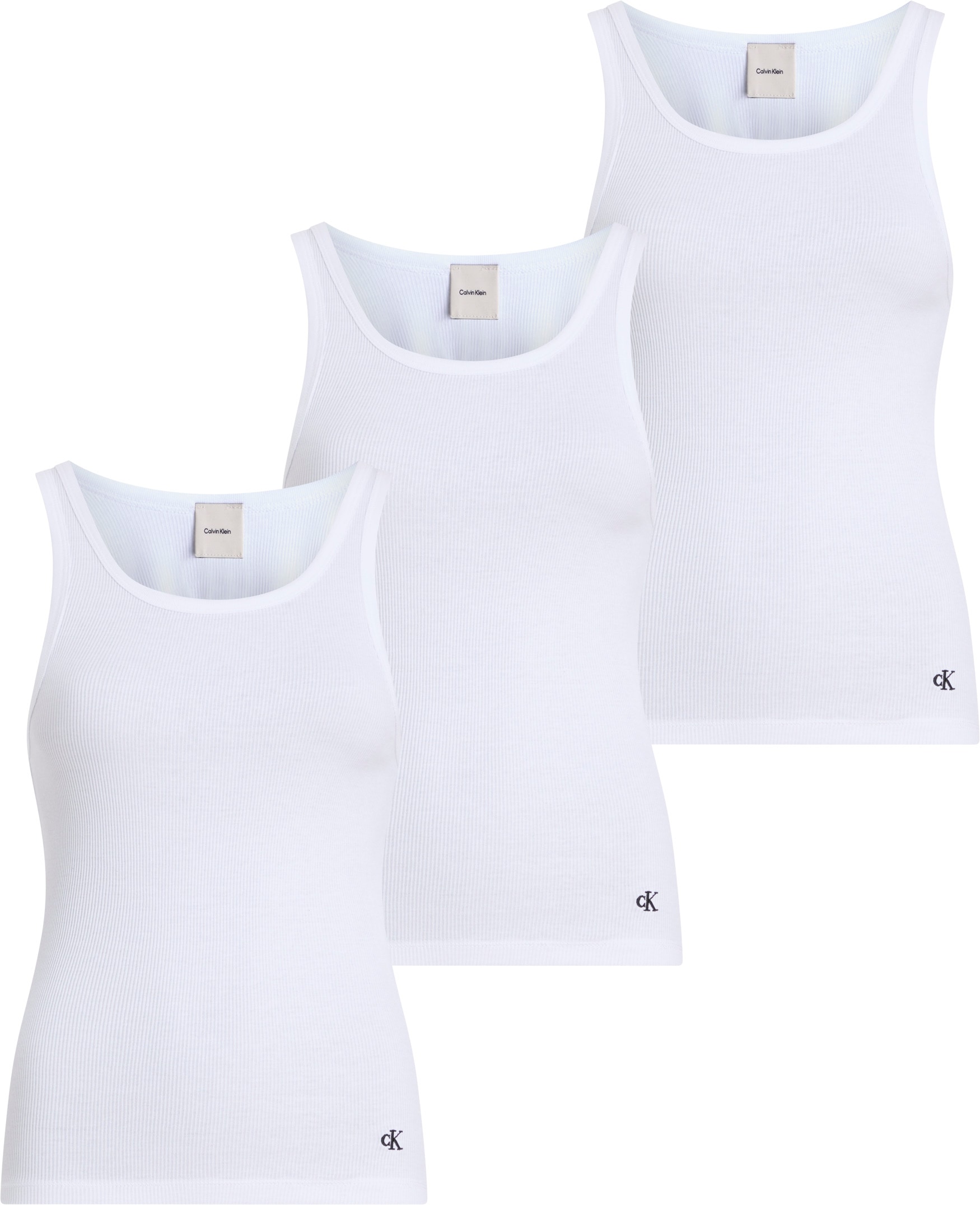 Calvin Klein Underwear Tanktop »SCOOP NECK COTTON TANK 3PK«, 3 Stk. mit Logostickerei