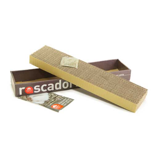 Arranhador de papelão para gatos TK-Pet com erva-de-gato.