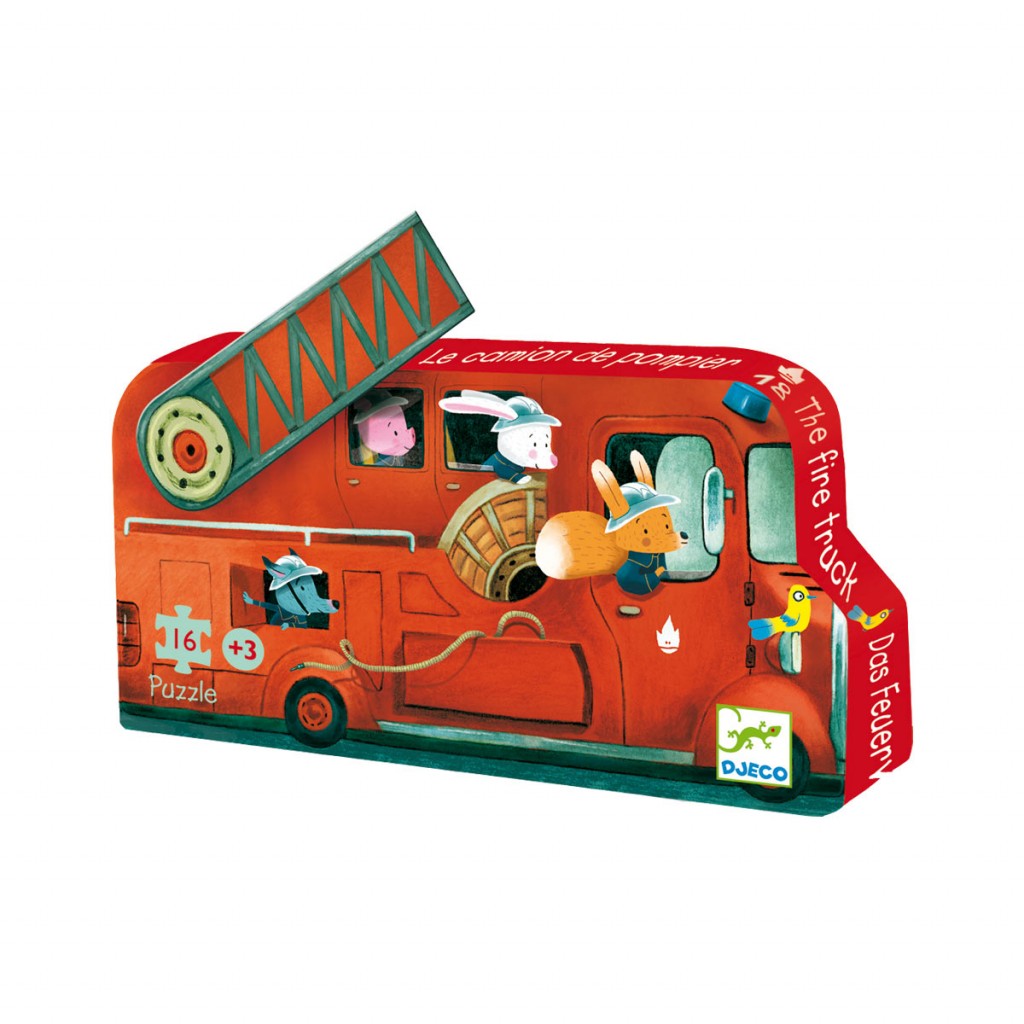 Puzzle Silhouette - Le Camion de Pompier- 16 pièces