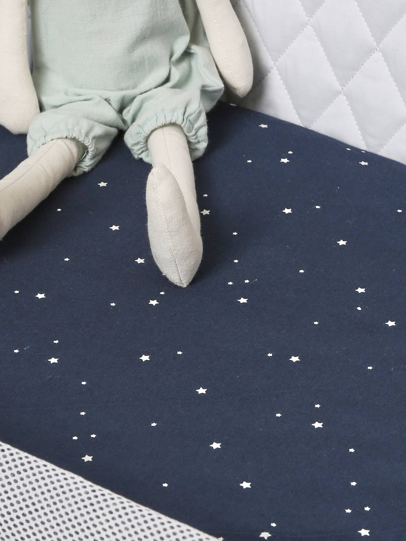Conjunto de 2 capas de berço e para cama compartilhada em algodão orgânico* lisas e brancas