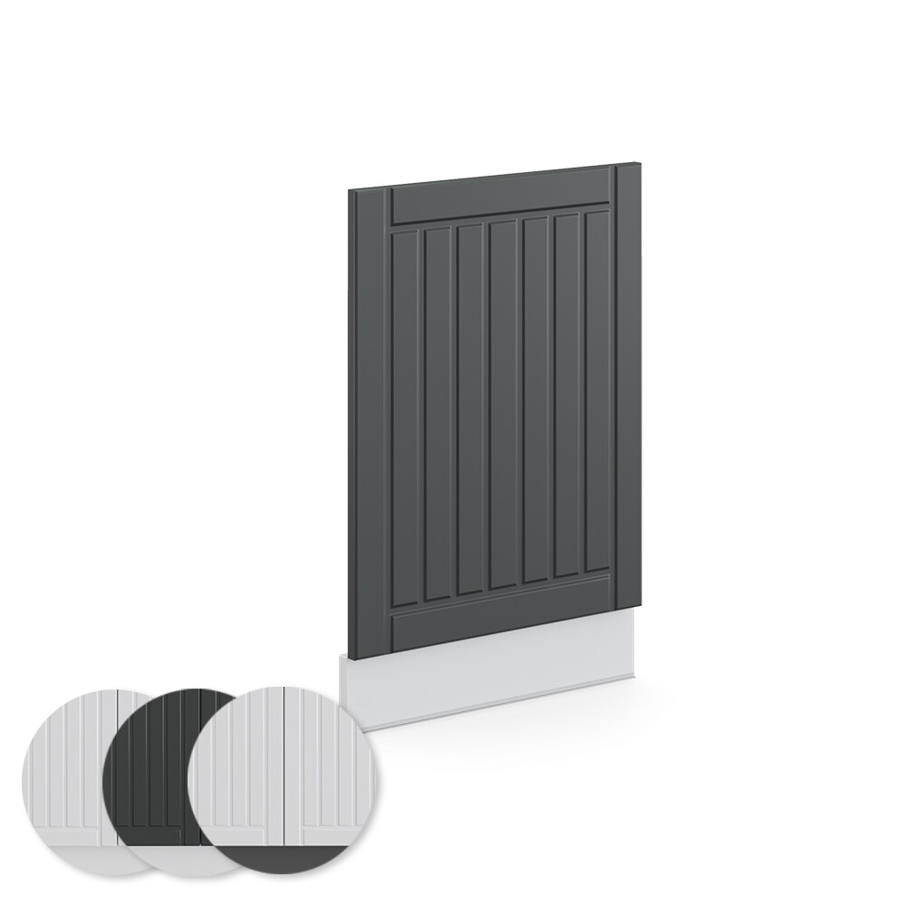 Vicco Geschirrspülerblende Geschirrspülfront Küchenmöbel Fame-Line Landhaus Weiß Dunkelgrau 45 cm modern
