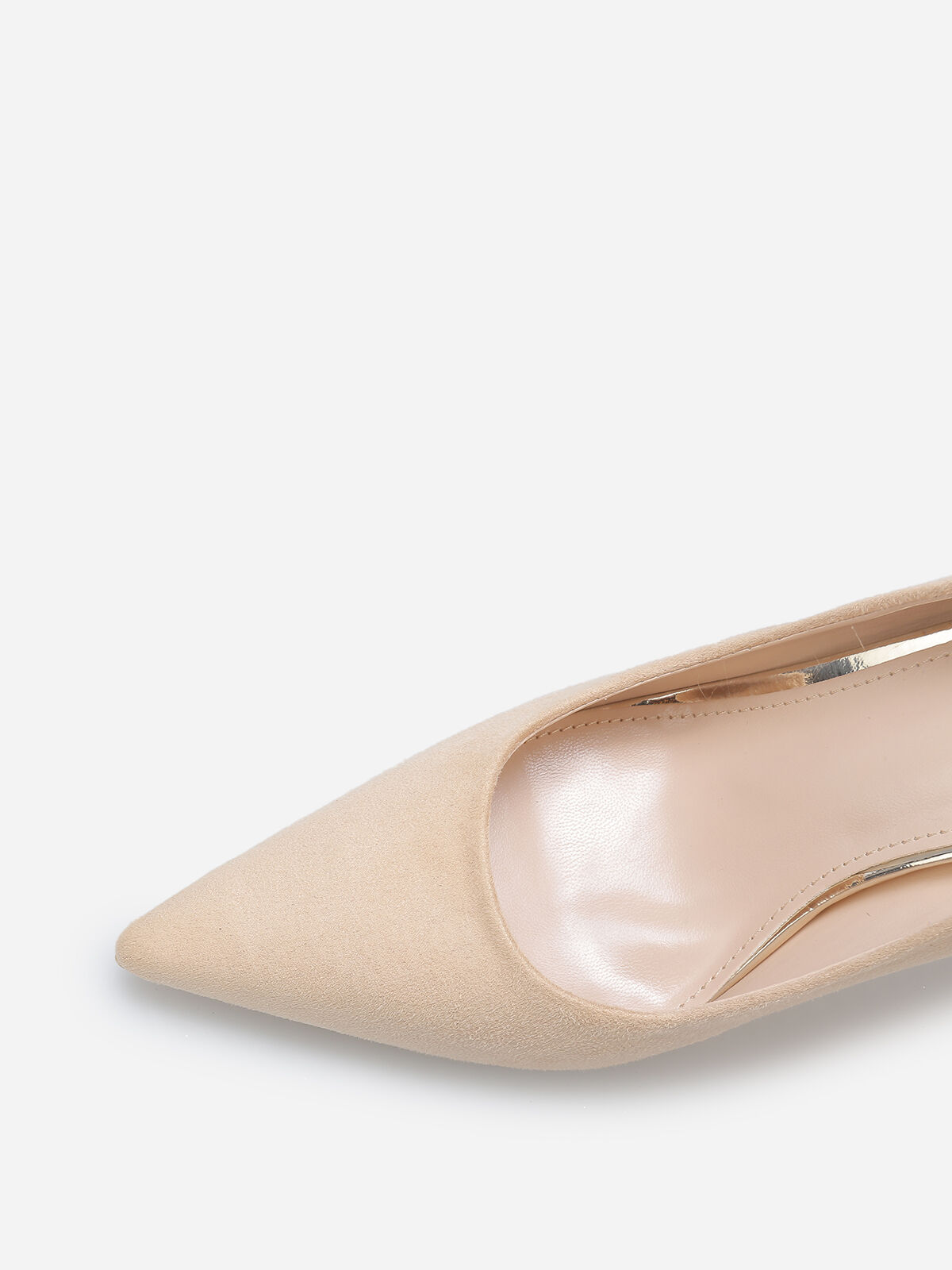 Escarpins pointus classiques en suédine- Beige