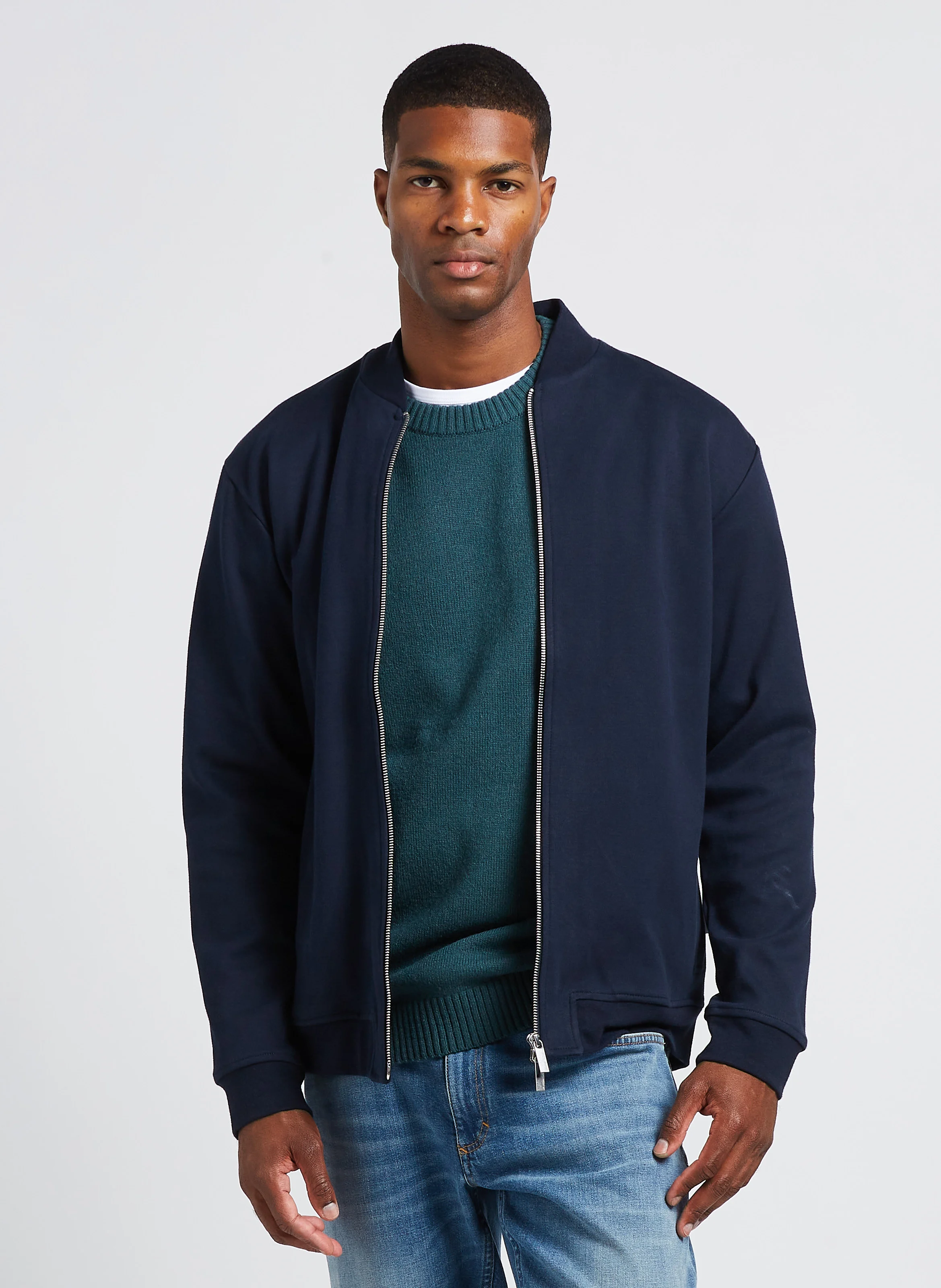 Veste regular-fit en coton| Bleu