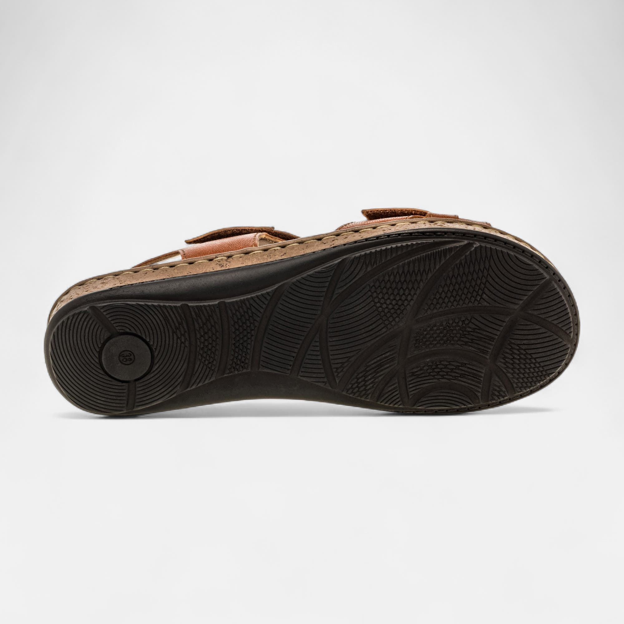 Sandales Femme en cuir cognac