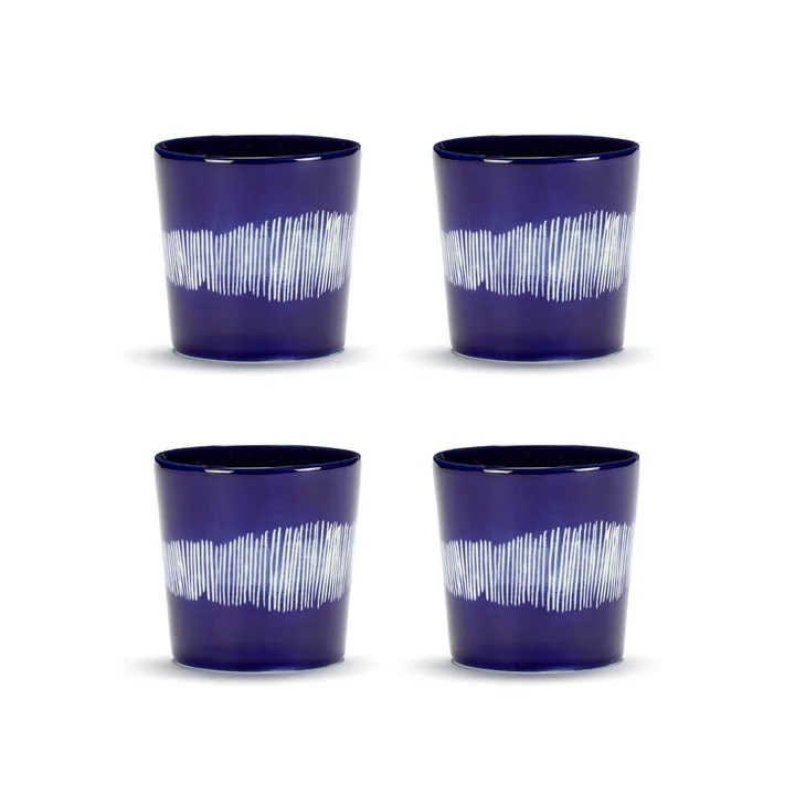 Serax - Feast Tasse, 250 ml, dunkelblau / weiss gestreift (4er-Set)