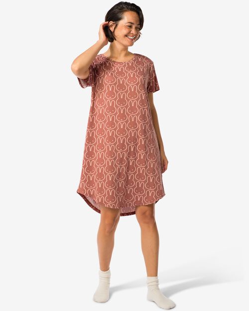 chemise de nuit femme Miffy  marron clair