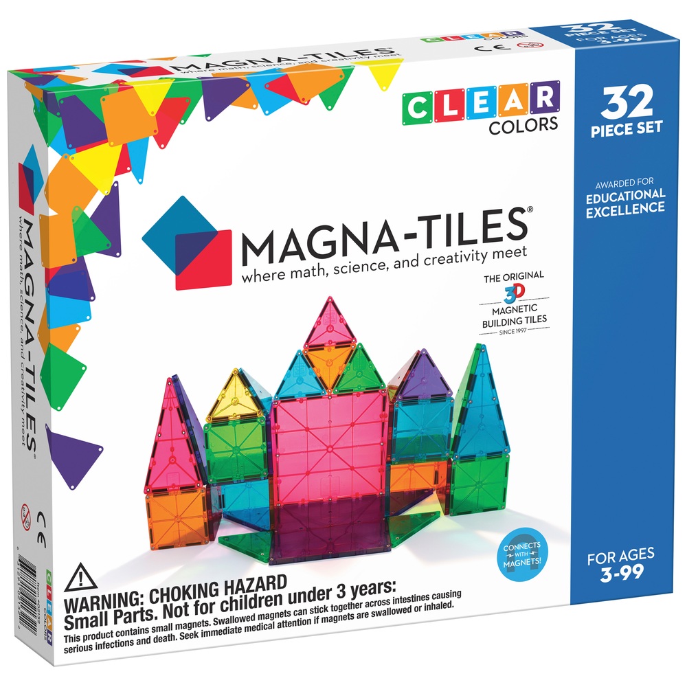 Magna-Tiles Transparente Farben 32 Magnetbausteine