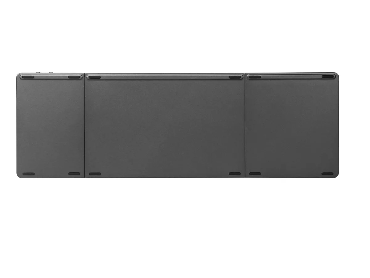 Faltbare Mini Bluetooth Reisetastatur (CH-Layout) mit Touchpad für MacOS / Windows / iOS / Android - Schwarz