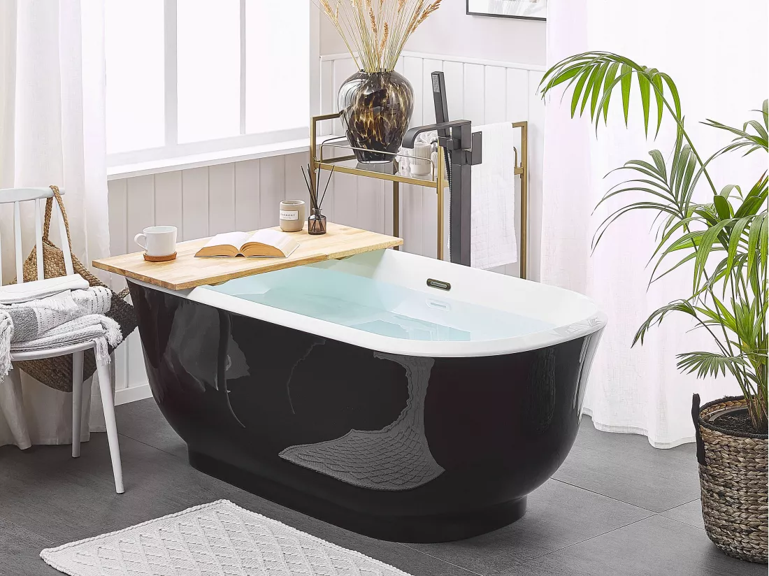 Baignoire îlot noire 170 x 77 cm TESORO