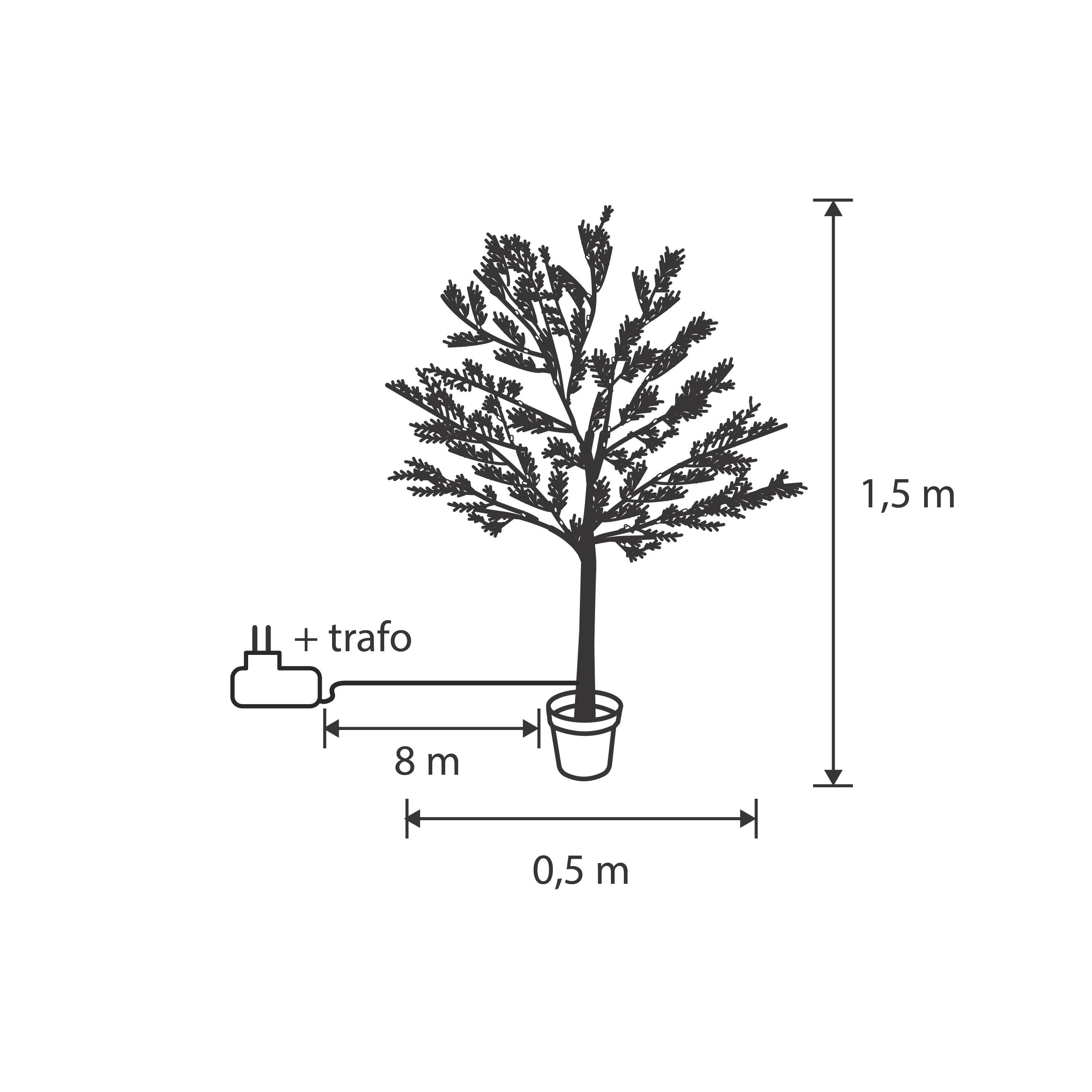 Kerst buiten vloerlamp boom 150cm incl. LED met timer IP44 - Fuyu