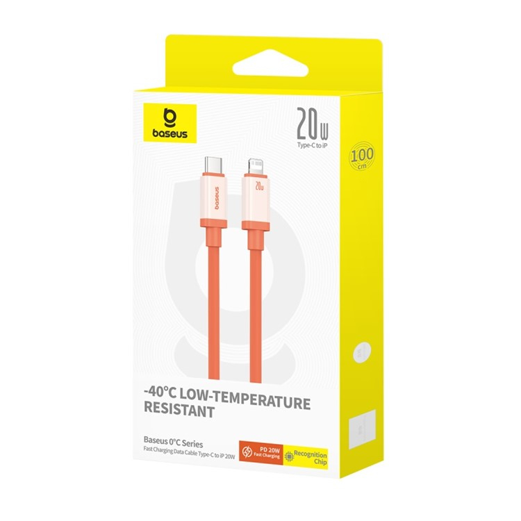 (1m) 20W USB C auf Lightning Ladekabel Kältebeständiges Datenkabel Power Delivery - Canyon Coral (Orange)