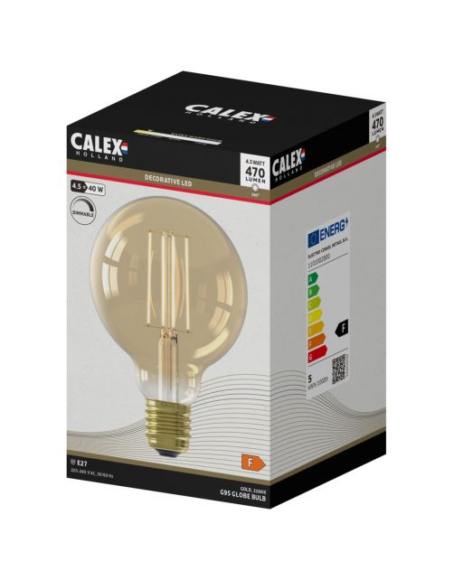 Calex Led Globe Filament E27 G95 4.5w 470lm - Lichtbron - 1 70 g Warm Wit 1 stuk