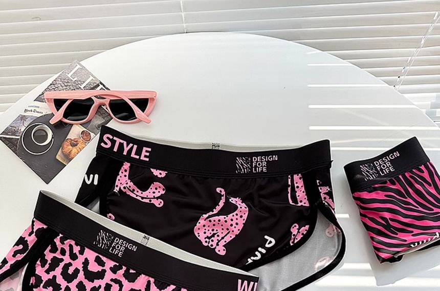 Pancherry - Matching set voor koppels: boxershort met dierenprint + panty