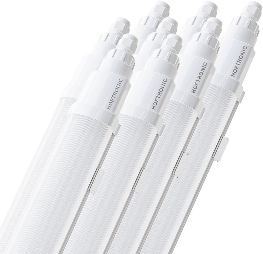 HOFTRONIC - Q-Series - 8er LED Feuchtraumleuchte 120cm - IP65-36W 4320 Lumen - 6500K Kaltweiß - IK08 - Verknüpfbar Schnellverbindung - Kellerleuchte, Feuchtraum Wannenleuchte