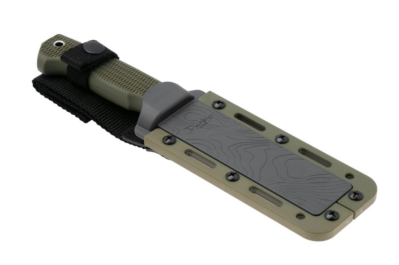 Demko Knives American Made FreeReign, Stonewashed CPM 3V Clip Point, USA-FR-3V-ODGRN-CLP, OD-Green Rubber outdoormes