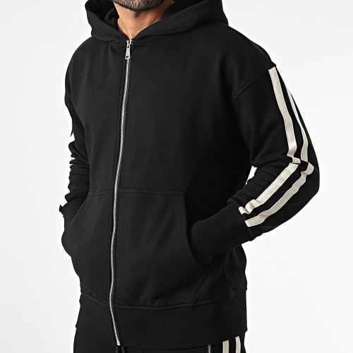 Ensemble De Survetement A Bandes FTK 6195 Noir