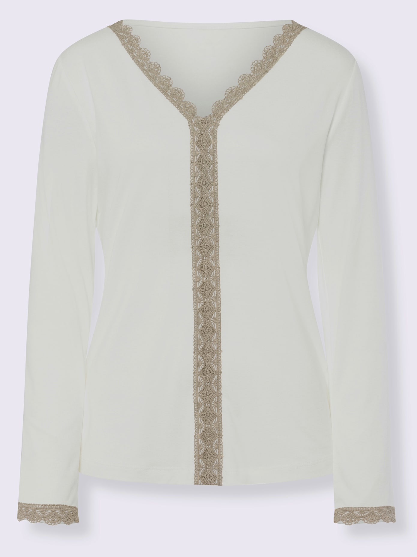 T-shirt empiècement en dentelle