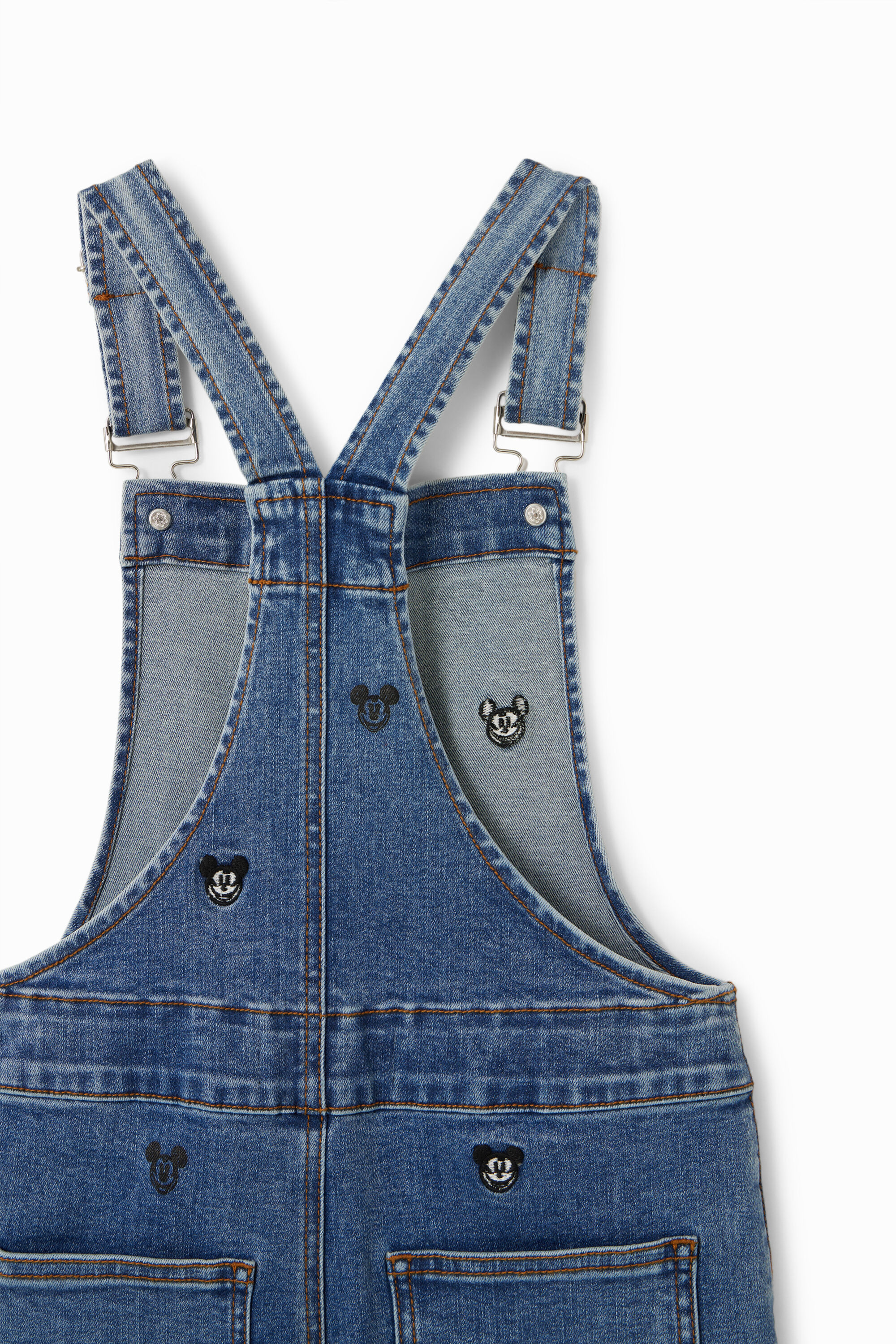 Salopette courte en jean Mickey Mouse