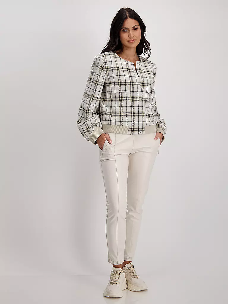 MONARI Hose in Lederoptik creme