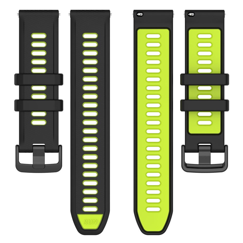 Garmin Venu 2S Silikon Sport Armband Dual Color (Gelenkumfang: 160 - 210mm) - Schwarz / Grün