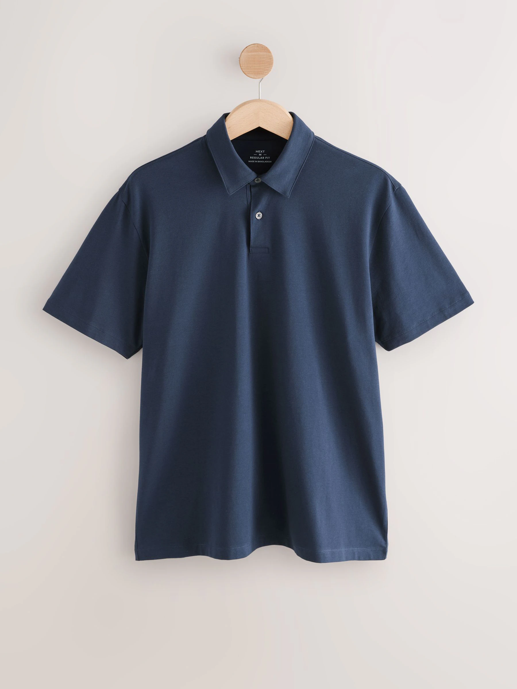 Blue marineblauw met geometrisch motief - Set van 3 jersey poloshirts met korte mouwen